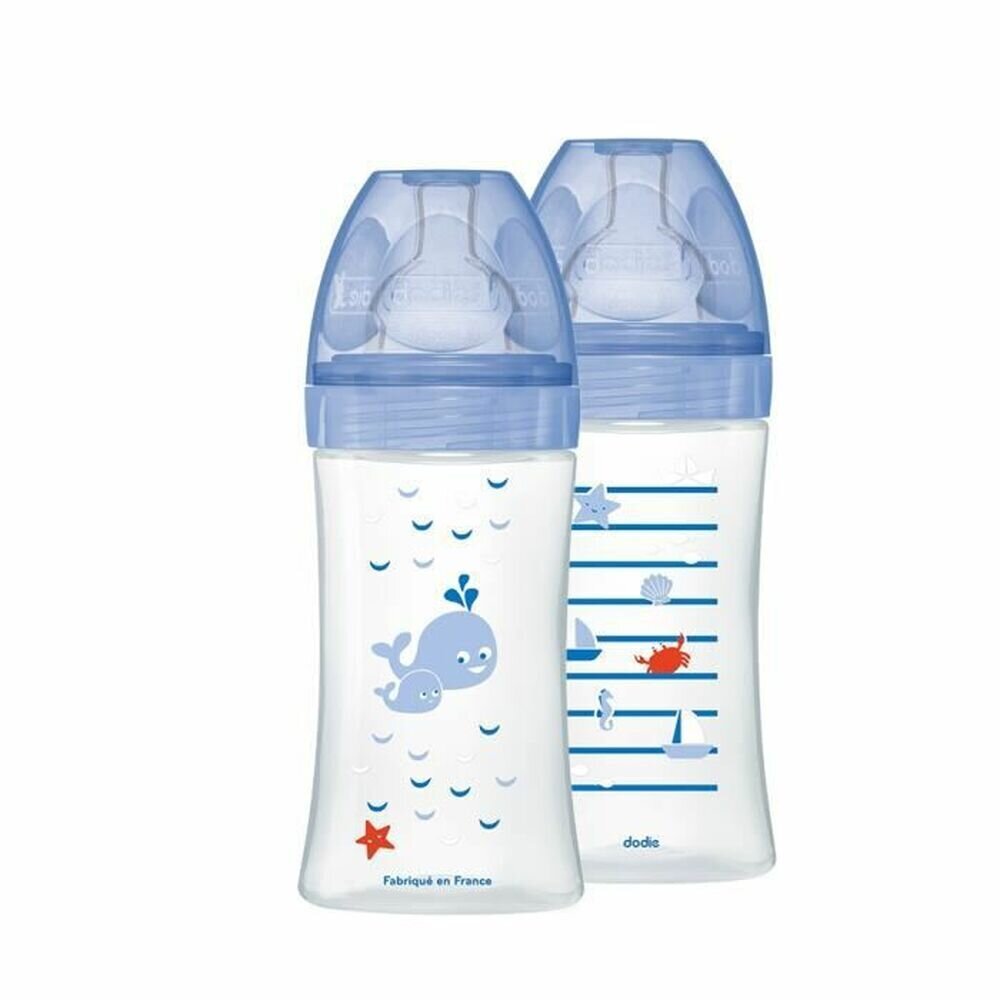 Kūdikių buteliukų rinkinys Dodie, mėlynas, 270 ml, 2 vnt kaina ir informacija | Buteliukai kūdikiams ir jų priedai | pigu.lt