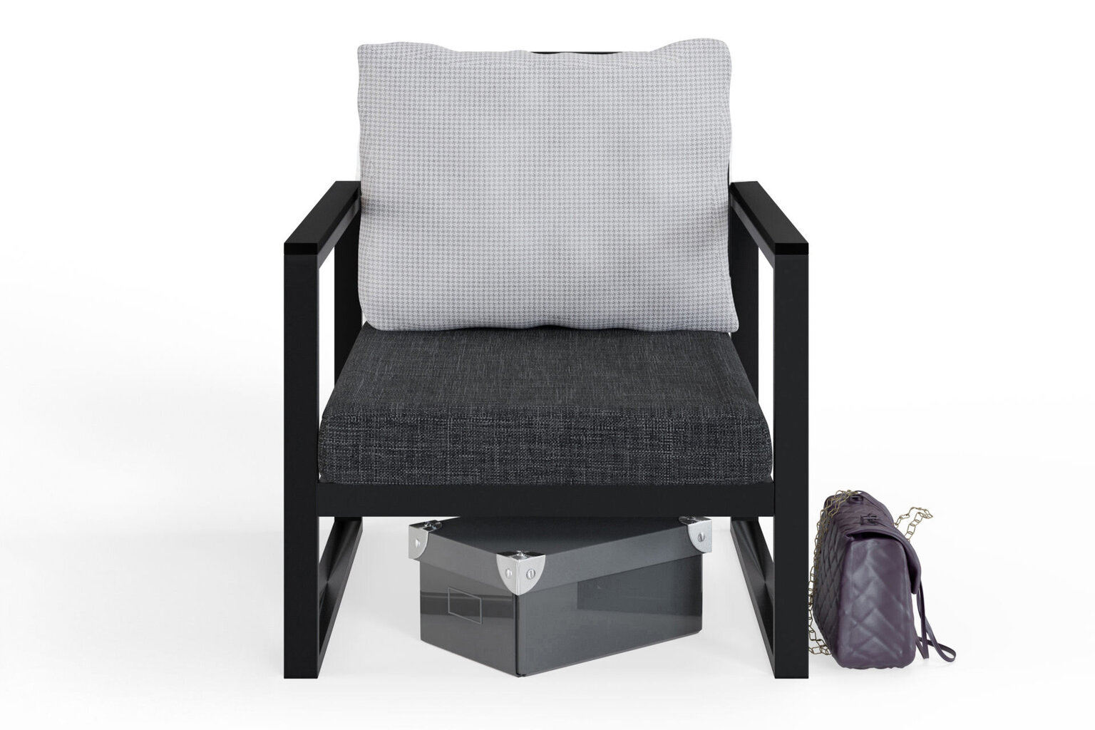 Sodo fotelis, tamsiai pilkas kaina ir informacija | Lauko kėdės, foteliai, pufai | pigu.lt