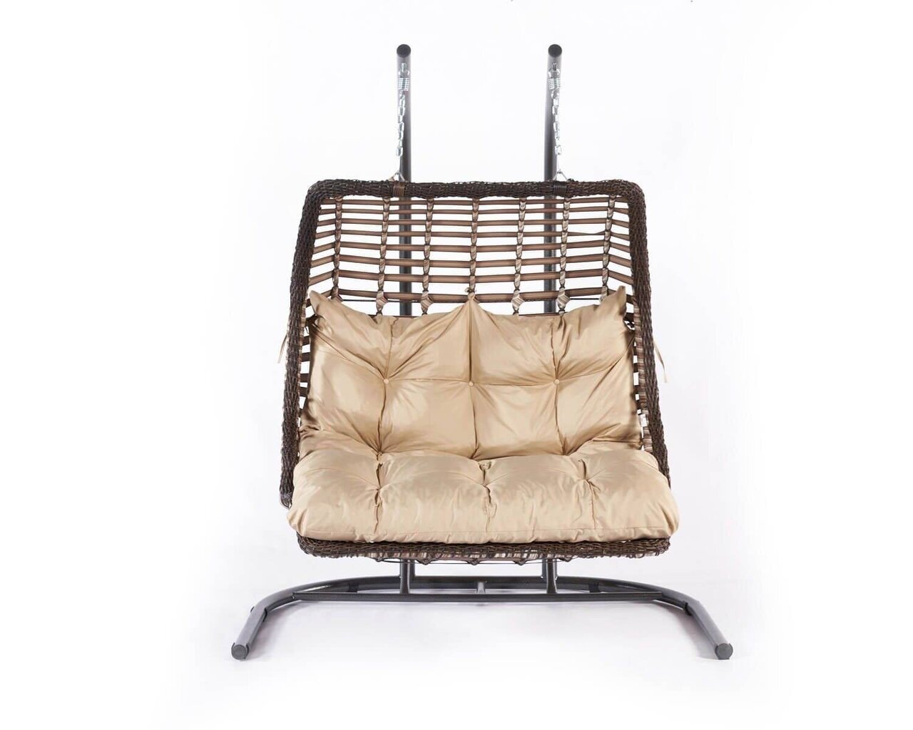 Dvivietis pakabinamas lauko krėslas Bodrum V2, smėlio spalvos kaina ir informacija | Lauko kėdės, foteliai, pufai | pigu.lt