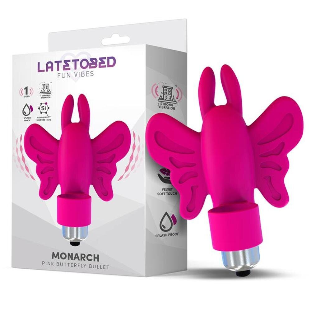 Monarch Butterfly Vibrating Bullet Silicone Pink цена | n18.pigu.lt