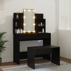 Kosmetinio staliuko su LED komplektas vidaXL, juoda kaina ir informacija | Kosmetiniai staliukai | pigu.lt