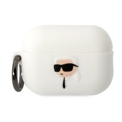 Karl Lagerfeld case for Airpods Pro 2 KLAP2RUNIKH white 3D Silicone NFT Karl цена и информация | Аксессуары для наушников | pigu.lt