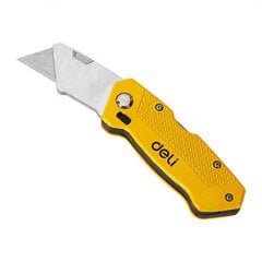 Нож Deli Tools, желтый цена и информация | Механические инструменты | pigu.lt