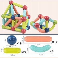 Магнитные блоки, 64 шт цена и информация | Конструкторы и кубики | pigu.lt