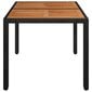 Stalas su mediniu stalviršiu, juodas, 90x90x75cm, juodas kaina ir informacija | Lauko stalai, staliukai | pigu.lt