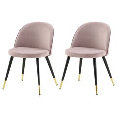 Valgomojo kėdės Venture Home Velvet, 2 vnt., rožinė/žalvario spalva цена и информация | Стулья для кухни и столовой | pigu.lt