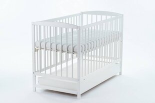 Детская кроватка - LULAYA DELUX - 2в1 - с ящиком - БЕЛЫЙ цена и информация | Детские кроватки | pigu.lt