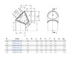 Dūmtraukio kampas D180/0-90 цена и информация | Priedai šildymo įrangai | pigu.lt