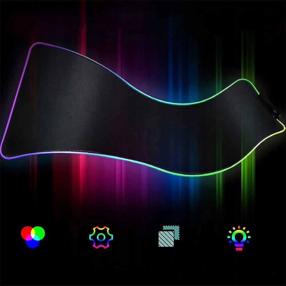 Didelis pelės ir klaviatūros kilimėlis RGB 80x30cm цена и информация | Pelės | pigu.lt