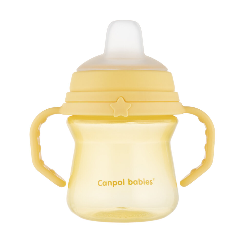 Gertuvė Canpol FirstCup 56/614, 6mėn+, 50ml, geltona kaina ir informacija | Buteliukai kūdikiams ir jų priedai | pigu.lt