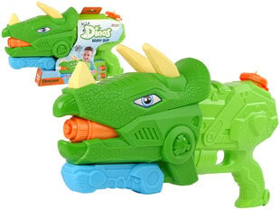 Vandens šautuvas Lean toys Dinosaur Triceratops, žalias kaina ir informacija | Vandens, smėlio ir paplūdimio žaislai | pigu.lt