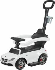 Paspiriama mašinėlė-stumdukas su rankena Mercedes C63, balta kaina ir informacija | Žaislai kūdikiams | pigu.lt
