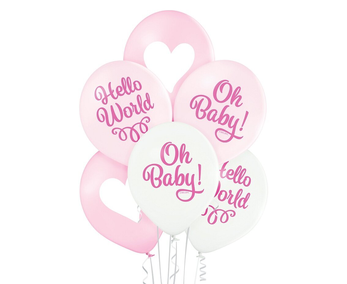 Balionų rinkinys Oh Baby Girl, 30 cm, 6 vnt. цена и информация | Balionai | pigu.lt