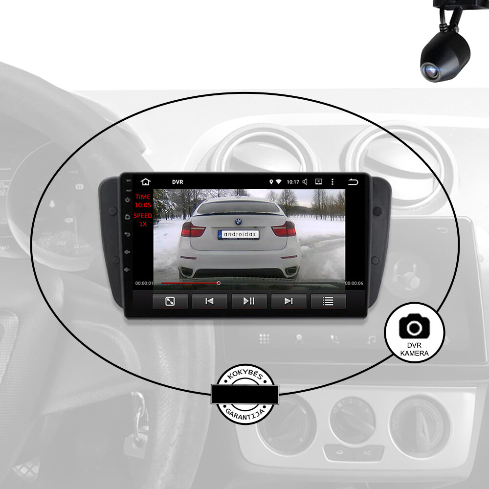 Android multimedia Seat Ibiza 2009-13 цена и информация | Automagnetolos, multimedija | pigu.lt