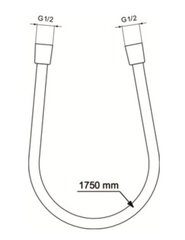 Душевой шланг Ideal Standard IdealFLex, 175 см, черный матовый BE175XG цена и информация | Аксессуары для душа, смесителей | pigu.lt