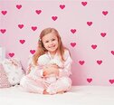 Виниловые наклейки в виде сердец Розовые стикеры сердечки - 96 шт., 5 см