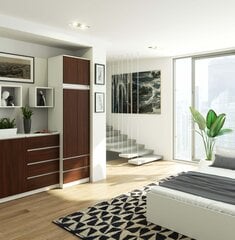 Верхний шкаф Akord S60, белый/коричневый цвет цена и информация | Шкафы | pigu.lt