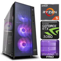 Персональный компьютер Intop Ryzen 5 5600X 8GB 480SSD M.2 NVME RTX3060 12GB WIN10Pro цена и информация | Стационарные компьютеры | pigu.lt