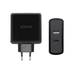 Автомобильное зарядное устройство с USB-портами Aisens PD 3.0 USB-C 57 W Чёрный цена и информация | Зарядные устройства для телефонов | pigu.lt