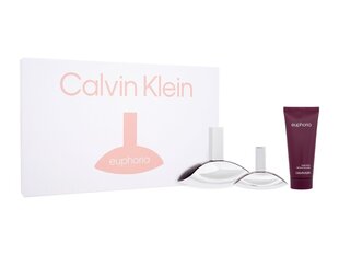 Набор Calvin Klein Euphoria: парфюмированная вода, 100 мл + лосьон для тела, 100 мл + парфюмированная вода, 30 мл цена и информация | Женские духи | pigu.lt