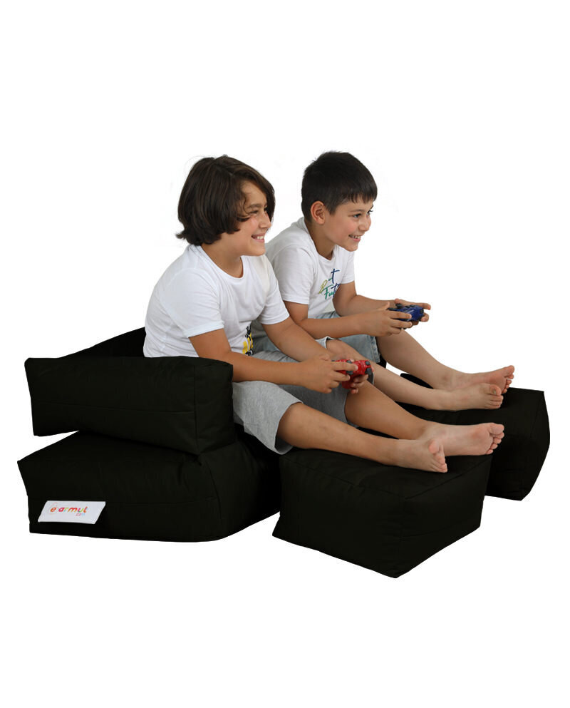 Sėdmaišis Kids Double Seat Pouf, juodas kaina ir informacija | Sėdmaišiai ir pufai | pigu.lt