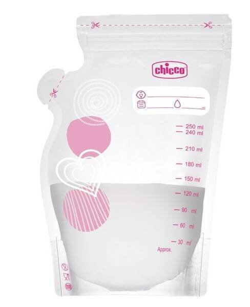 Pieno laikymo maišeliai Chicco, 30 vnt. kaina ir informacija | Buteliukai kūdikiams ir jų priedai | pigu.lt
