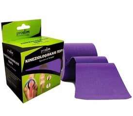 Kineziologinė juosta ProSlim T-active, 5cm x 5m, violetinė kaina ir informacija | Įtvarai | pigu.lt