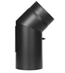 Угол для черного дымохода D120/45, с  ривизией цена и информация | Принадлежности для отопительного оборудования | pigu.lt