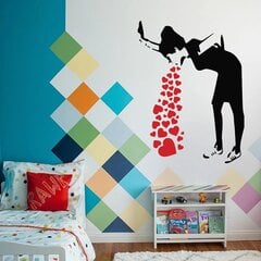 Виниловая наклейка на стену Banksy Love Stick Girl With Hearts Стикер девушка и сердечки Забавный декор интерьера - 120 х 88 см цена и информация | Интерьерные наклейки | pigu.lt