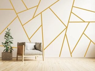 Виниловые наклейки на стену золотые полосы Декор интерьера - 18 шт. (3 х 200 см) цена и информация | Интерьерные наклейки | pigu.lt