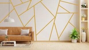 Виниловые наклейки на стену золотые полосы Декор интерьера - 18 шт. (3 х 200 см) цена и информация | Интерьерные наклейки | pigu.lt
