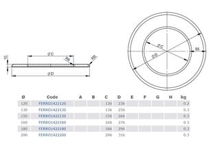 Декоративная розетка 55 mm D180 цена и информация | Принадлежности для отопительного оборудования | pigu.lt