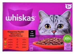 Whiskas Classic Meals in Sauce suaugusioms katėms rinkinys, 12x85 g kaina ir informacija | Konservai katėms | pigu.lt