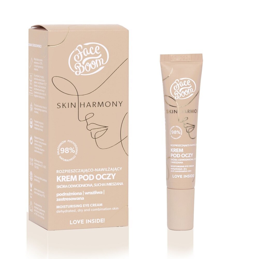 Drėkinamasis paakių kremas Bielenda FaceBoom Skin Harmony, 15 ml цена и информация | Paakių kremai, serumai | pigu.lt