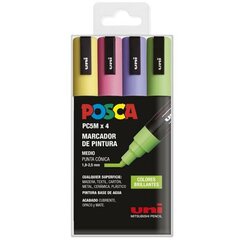 Žymeklių rinkinys Posca PC-5M Bright, 4 vnt kaina ir informacija | Piešimo, tapybos, lipdymo reikmenys | pigu.lt