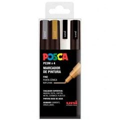 Žymeklių rinkinys Posca PC-3M GSWB, 4 vnt kaina ir informacija | Kanceliarinės prekės | pigu.lt