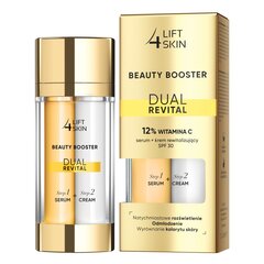 Veido priežiūros rinkinys Lift 4 Skin Beauty Booster Dual Revital moterims: 12% Vitamin C serumas, 15 ml + SPF30 maitinantis kremas, 15 ml kaina ir informacija | Veido kremai | pigu.lt