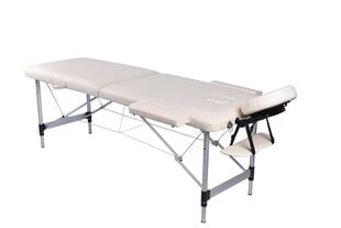 2 zonų sulankstomas masažinis stalas Vangaloo, 186 x 60 cm, smėlio spalvos kaina ir informacija | Masažo reikmenys | pigu.lt