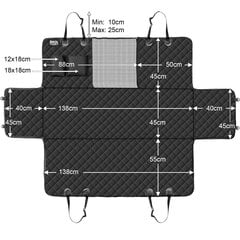 Ragi Apsauginis automobilio kilimėlis šunims, vandeniui atsparus, juodas kaina ir informacija | Kelioniniai reikmenys | pigu.lt