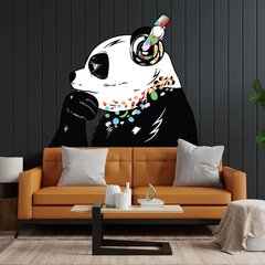 Виниловая наклейка на стену Думающая панда в наушниках Декор интерьера - 200 х 137 см цена и информация | Интерьерные наклейки | pigu.lt