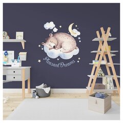 Виниловая наклейка на стену Милый спящий медведь Стикер для детской спальни Мишка - 71 х 78 см цена и информация | Интерьерные наклейки | pigu.lt