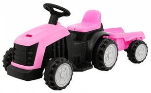 Vaikiškas elektrinis traktorius su priekaba, rožinis kaina ir informacija | Elektromobiliai vaikams | pigu.lt