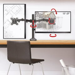 Настольное крепление Barkan M142T для монитора, 13"-27", 5x2 кг, 100x100 мм цена и информация | Кронштейны и крепления для телевизоров | pigu.lt