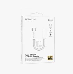 Аудиоадаптер Borofone BV15 3,5 мм — USB-C серебристый цена и информация | Адаптеры, USB-разветвители | pigu.lt