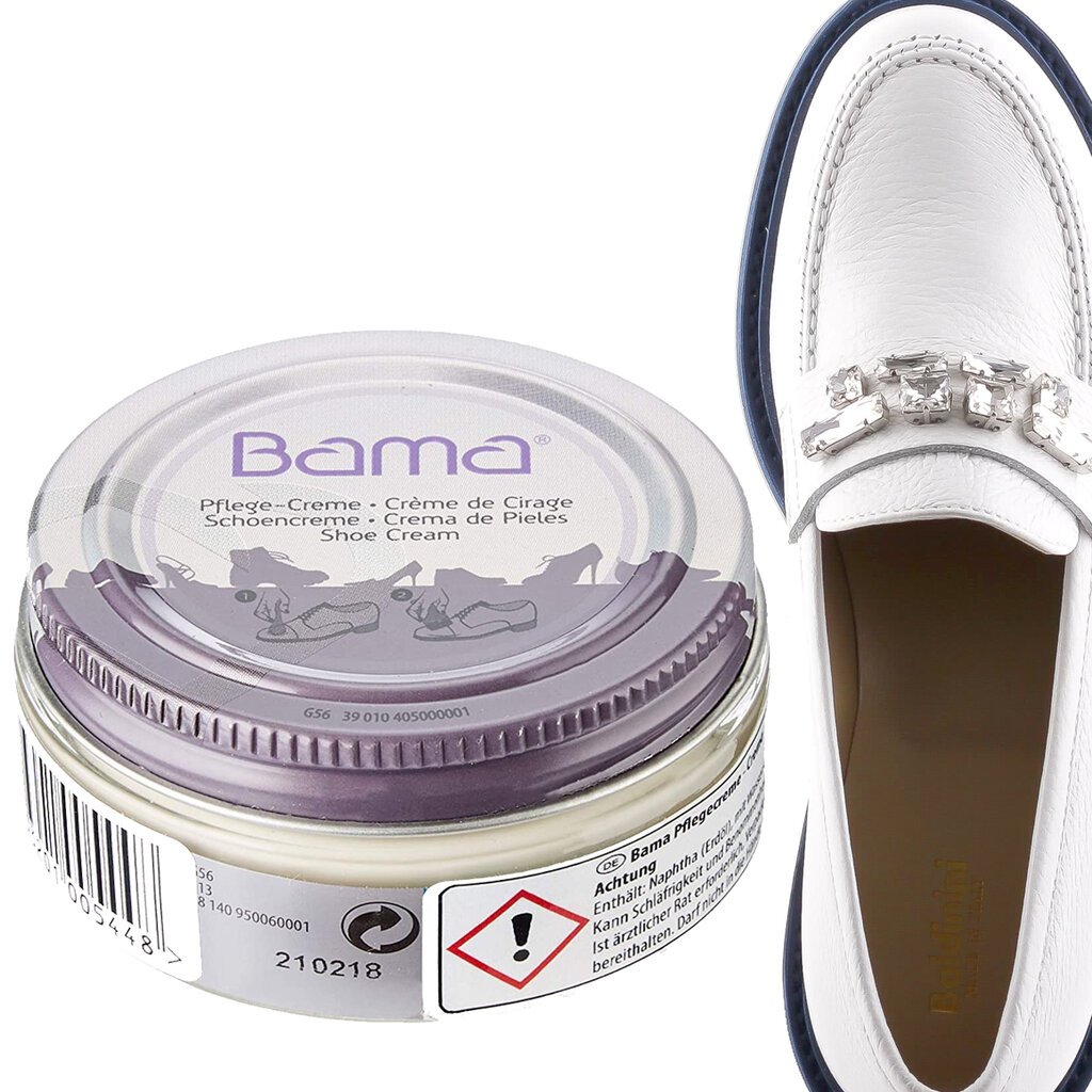 Kaps batų kremas Bama, 50 ml, baltas kaina ir informacija | Drabužių ir avalynės priežiūros priemonės | pigu.lt