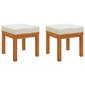 Sodo taburetės su pagalvėlėmis, 40x40x42cm, 2vnt., kaina ir informacija | Lauko kėdės, foteliai, pufai | pigu.lt