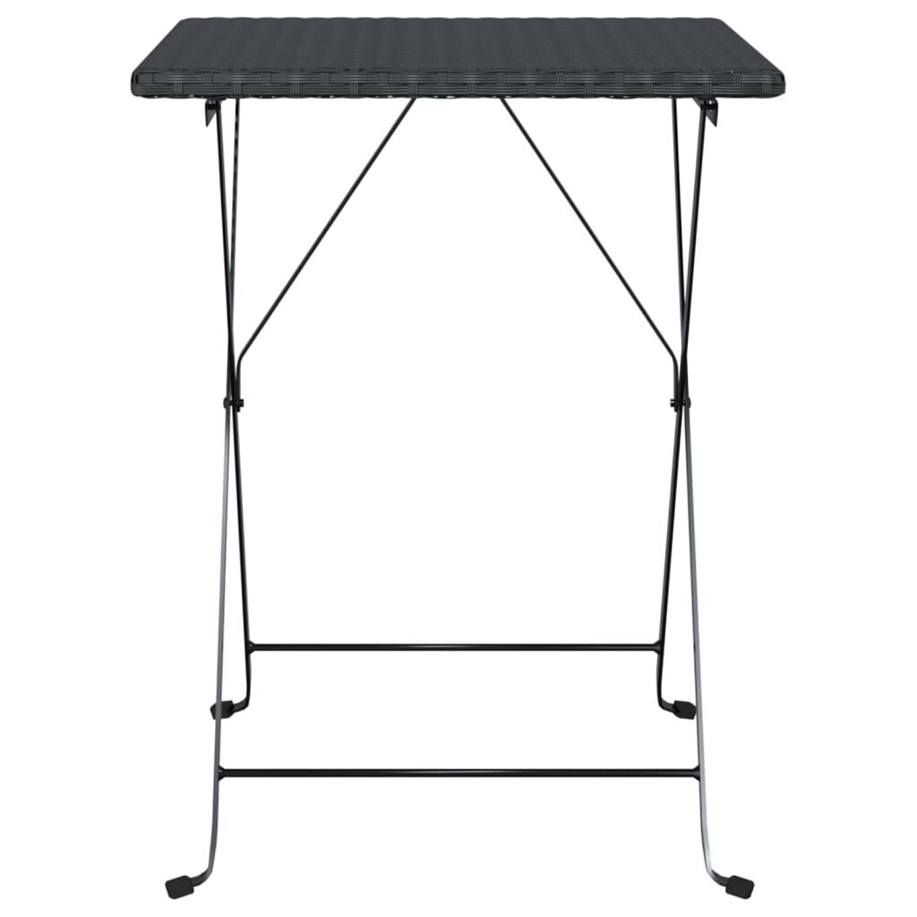 Sulankstomas bistro stalas vidaXL, juodas kaina ir informacija | Lauko stalai, staliukai | pigu.lt