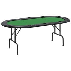 Sulankstomas pokerio stalas vidaXL, 206x106x75 cm, žalias цена и информация | Азартные игры | pigu.lt