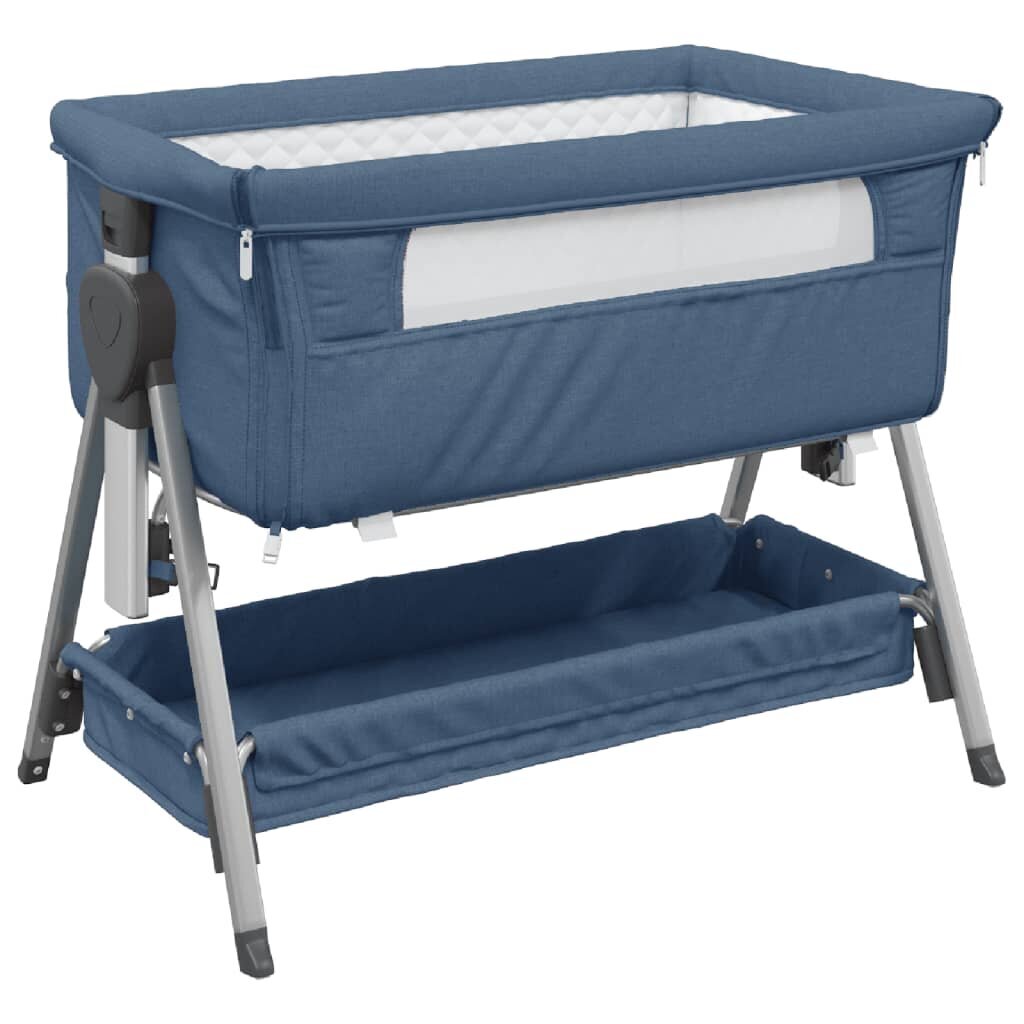 Kūdikio lovytė vidaXL, tamsiai mėlyna kaina ir informacija | Kūdikių lovytės | pigu.lt