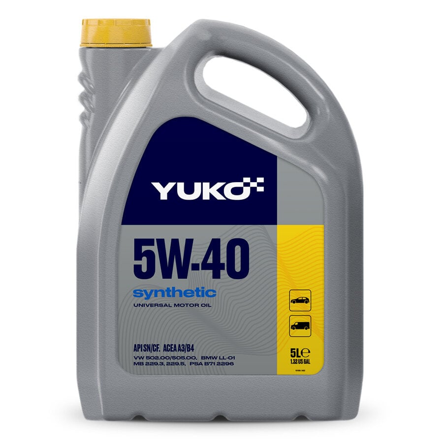 Yuko Synthetic sintetinė variklinė alyva, 5W-40, 5L kaina ir informacija | Variklinės alyvos | pigu.lt